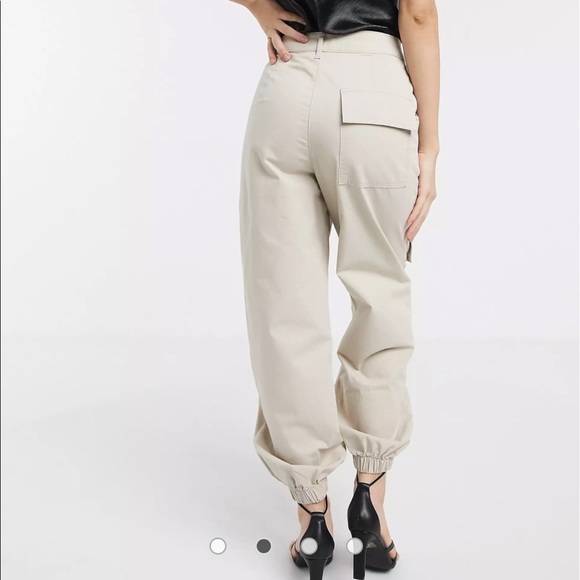 ASOS DESIGN utility combat pants with pocket detail like new stone color - Picture 3 of 4